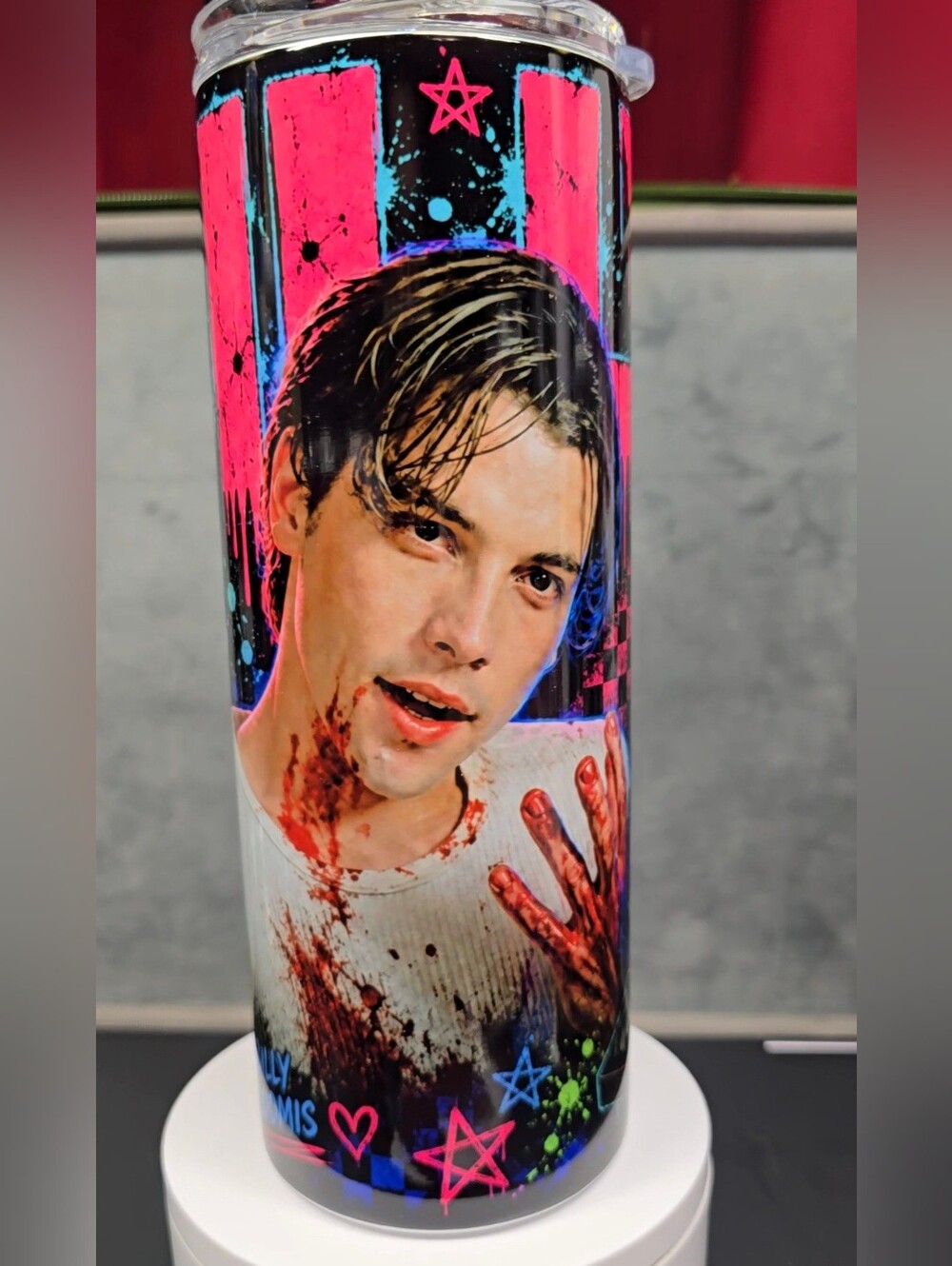 Billy Loomis Neon Pink Star Graphic Tumbler -